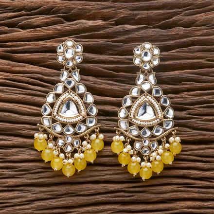 Indo Western Beads Earring With Mehndi Plating