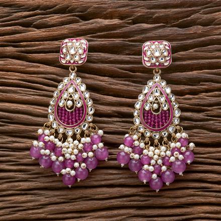 Indo Western Meenakari Earring With Mehndi Plating
