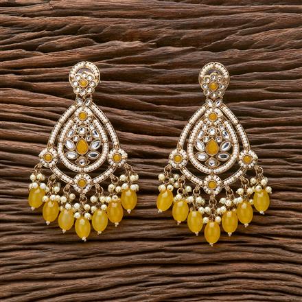 Indo Western Beads Earring With Mehndi Plating