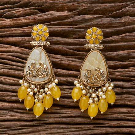 Indo Western Classic Earring With Mehndi Plating