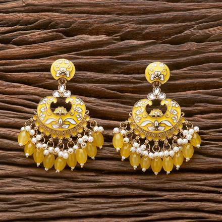 Indo Western Chand Earring With Mehndi Plating