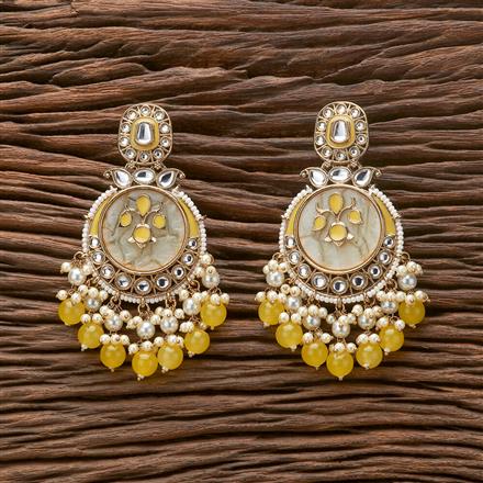 Indo Western Chand Earring With Mehndi Plating