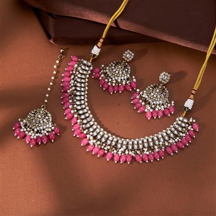 Indo Western Classic Necklace With Mehndi Plating