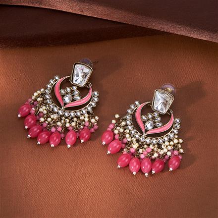 Indo Western Meenakari Earring With Mehndi Plating