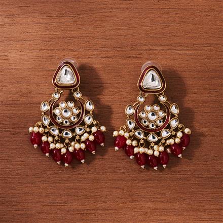 Indo Western Meenakari Earring With Mehndi Plating