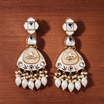 Indo Western Meenakari Earring With Mehndi Plating