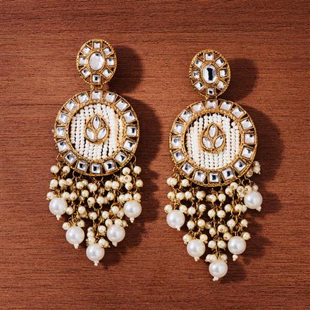 Indo Western Beads Earring With Mehndi Plating