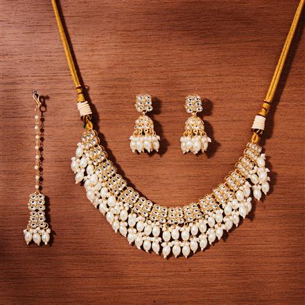 Indo Western Beads Necklace With Gold Plating
