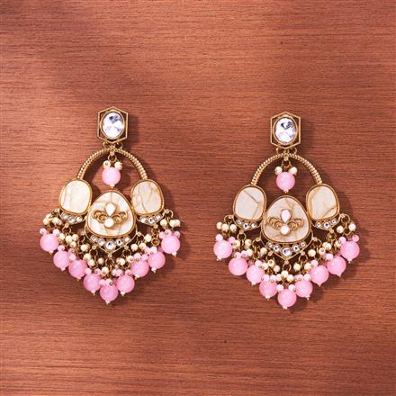 Indo Western Meenakari Earring With Mehndi Plating