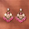 Indo Western Meenakari Earring With Mehndi Plating