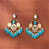 Indo Western Meenakari Earring With Mehndi Plating