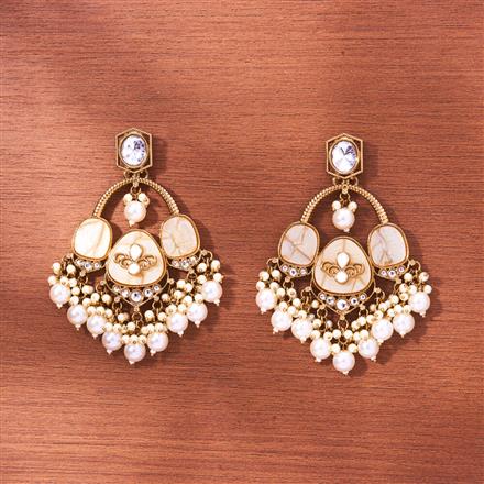 Indo Western Meenakari Earring With Mehndi Plating
