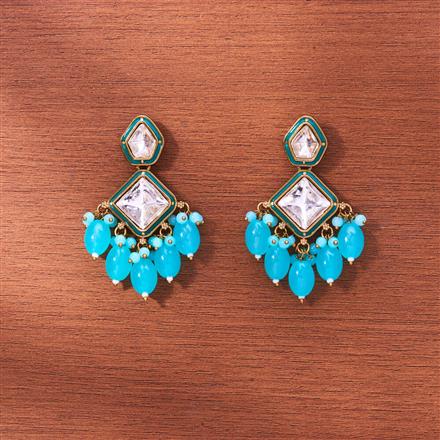 Indo Western Beads Earring With Mehndi Plating