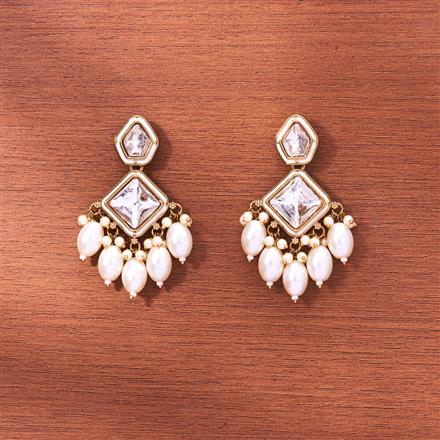 Indo Western Beads Earring With Mehndi Plating