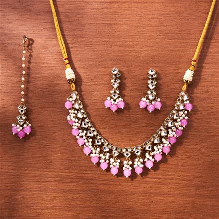 Indo Western Beads Necklace With Mehndi Plating