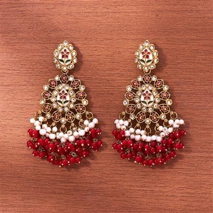 Indo Western Meenakari Earring With Mehndi Plating