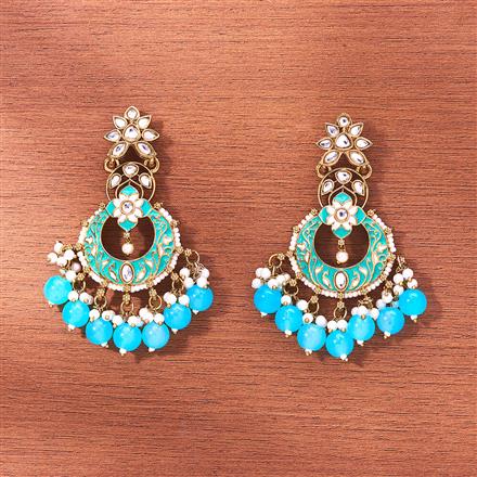 Indo Western Beads Earring With Mehndi Plating