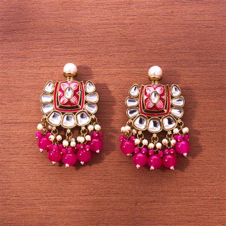 Indo Western Meenakari Earring With Mehndi Plating