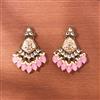 Indo Western Mother Of Pearl Earring With Mehndi Plating
