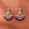 Indo Western Mother Of Pearl Earring With Mehndi Plating