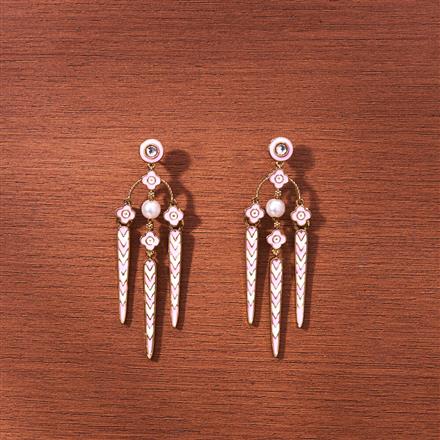 Indo Western Meenakari Earring With Mehndi Plating