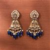 Indo Western Mother Of Pearl Earring With Mehndi Plating