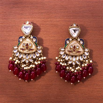 Indo Western Peacock Earring With Mehndi Plating