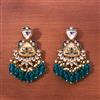 Indo Western Peacock Earring With Mehndi Plating