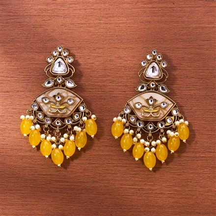 Indo Western Meenakari Earring With Mehndi Plating