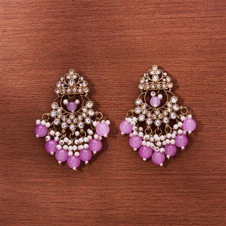 Indo Western Beads Earring With Mehndi Plating