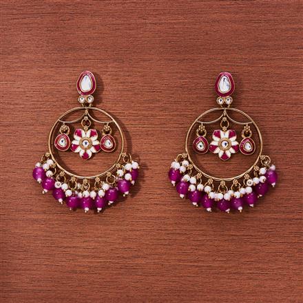 Indo Western Classic Earring With Mehndi Plating