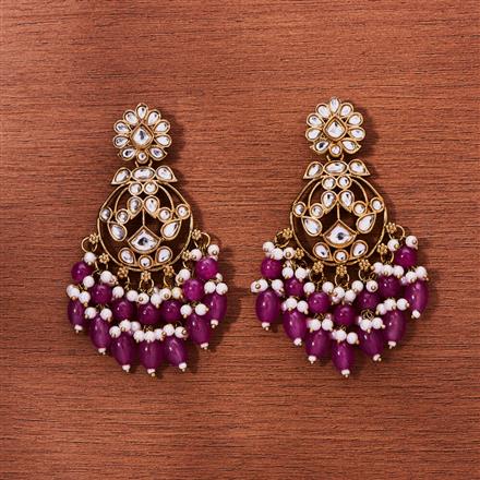 Indo Western Beads Earring With Mehndi Plating