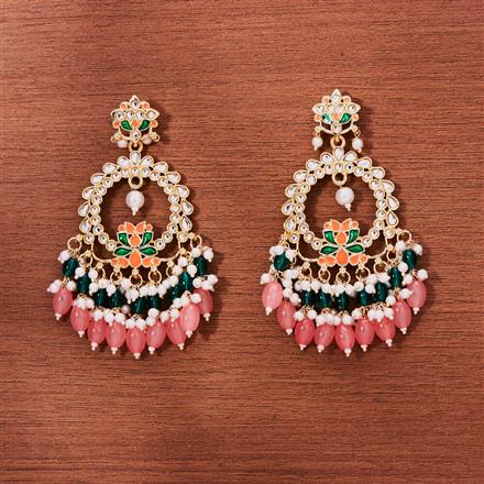 Indo Western Meenakari Earring With Gold Plating