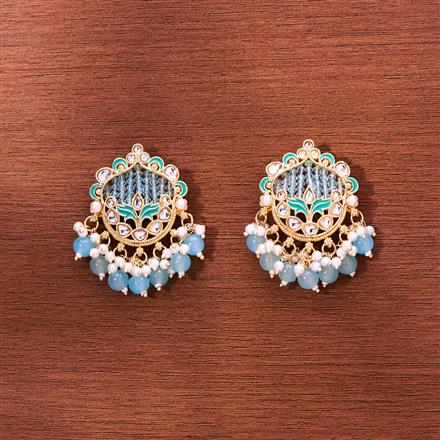 Indo Western Meenakari Earring With Gold Plating
