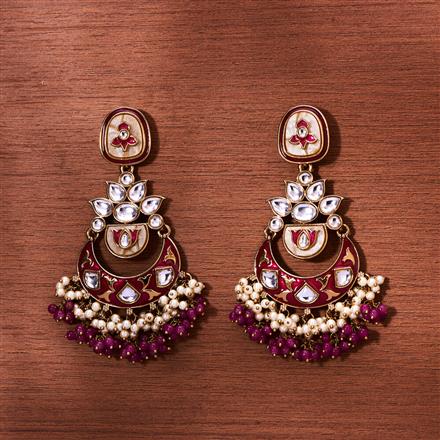 Indo Western Meenakari Earring With Mehndi Plating