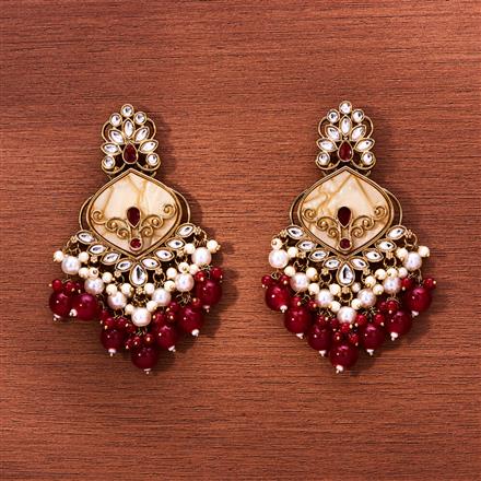 Indo Western Meenakari Earring With Mehndi Plating
