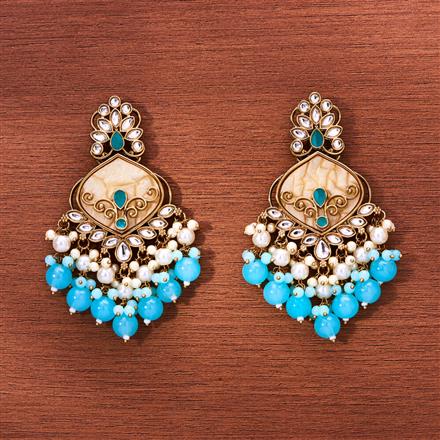 Indo Western Meenakari Earring With Mehndi Plating