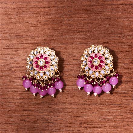 Indo Western Meenakari Earring With Gold Plating