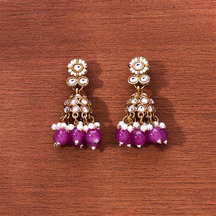 Indo Western Beads Jhumki With Mehndi Plating