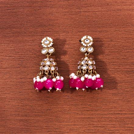 Indo Western Beads Jhumki With Mehndi Plating