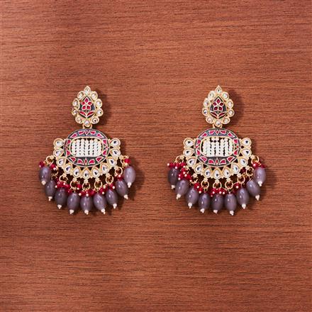 Indo Western Meenakari Earring With Gold Plating