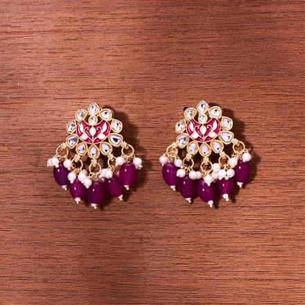 Indo Western Meenakari Earring With Gold Plating