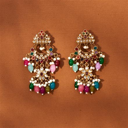 Indo Western Classic Earring With Mehndi Plating