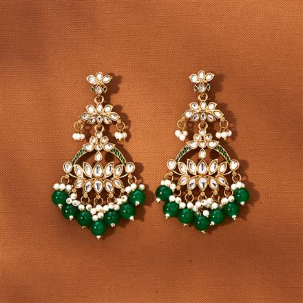 Indo Western Meenakari Earring With Mehndi Plating