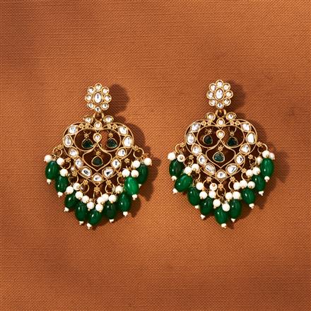 Indo Western Beads Earring With Mehndi Plating