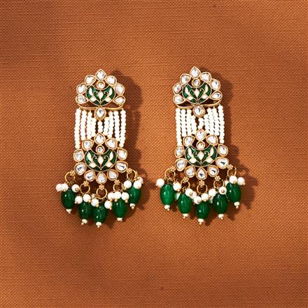 Indo Western Beads Earring With Mehndi Plating
