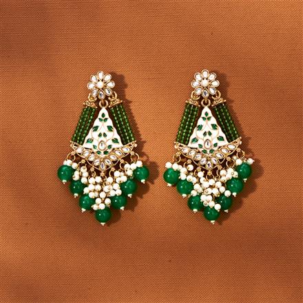 Indo Western Meenakari Earring With Mehndi Plating