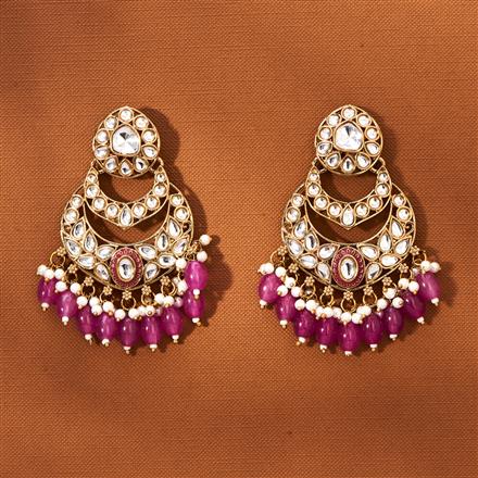 Indo Western Meenakari Earring With Mehndi Plating