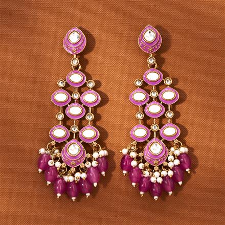 Indo Western Meenakari Earring With Mehndi Plating