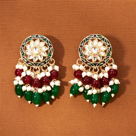 Indo Western Beads Earring With Gold Plating